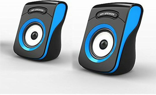 Havit SK599 Computerlautsprecher 2.0 mit Leistung 3W in Blau Farbe