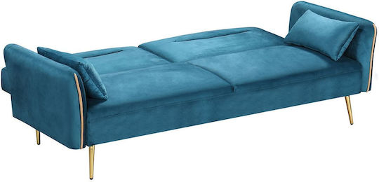 Flick Dreisitzer Sofa Bett Petrol Blau 211x87x81cm