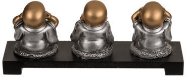 Out of the Blue Dekorative Statuetten Aus Polyresin Buddha 20x9x9cm 3Stücke