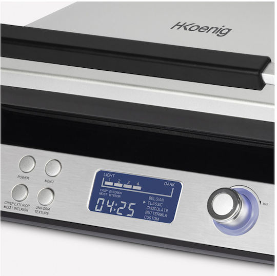 HKoenig Βαφλιέρα για Τετράγωνες Βάφλες 2 Θέσεων 1600W
