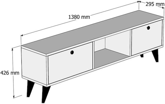 Έπιπλο Τηλεόρασης Carlos Καφέ Μ138xΠ29xΥ42cm