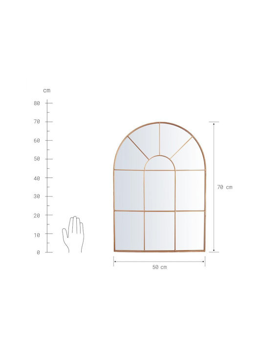 Butlers Wall Mirror with Gold Metallic Frame 70x50cm 1pcs