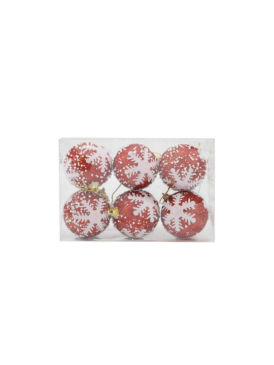 Christmas Ball Ornament Red 5.6x5.6cm 5pcs