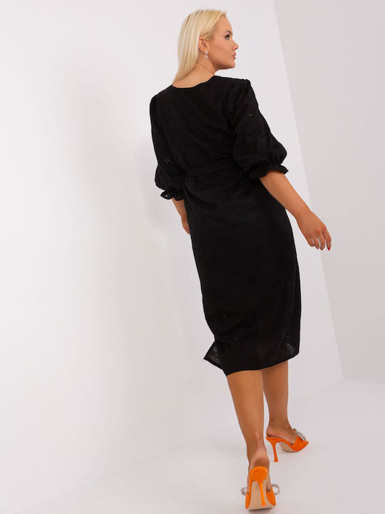 Lakerta Summer Mini Dress with Slit Black