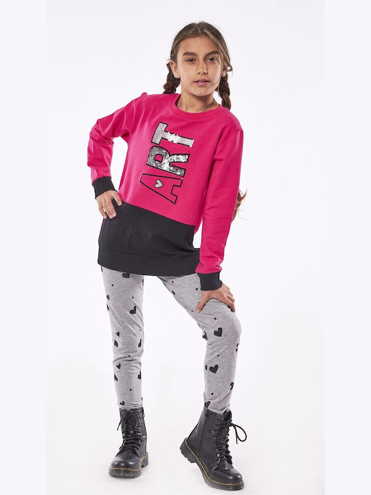 Εβίτα Kids Set with Leggings Winter 2pcs Fuchsia