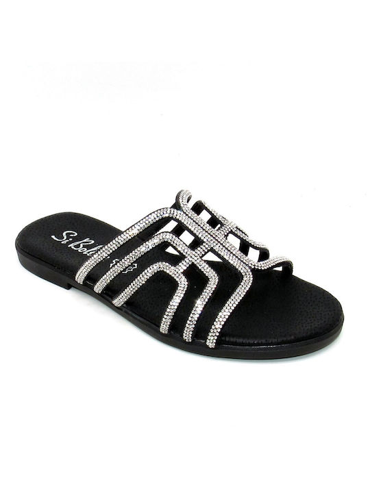 Si Bolleti Leather Women's Flat Sandals in Silver Color