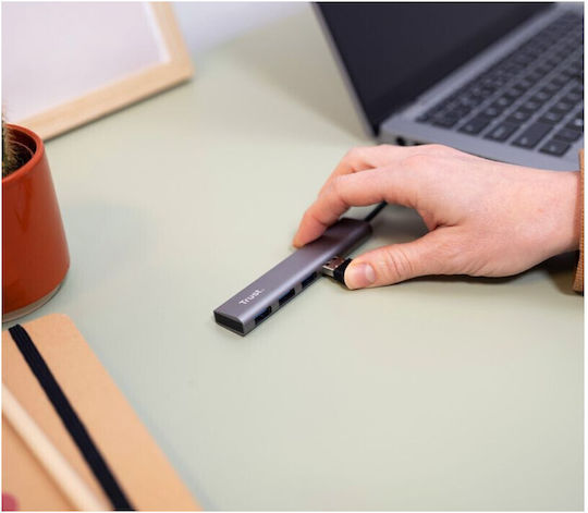 Trust Hub 4 Porturi USB 3.2 Cu Conexiune USB-A Argintiu