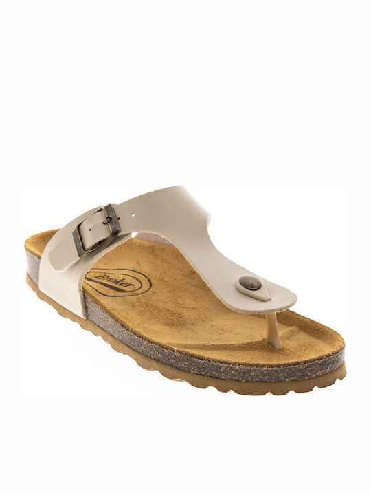 Broker Anatomic Women's Flat Sandals Anatomic in Beige Color