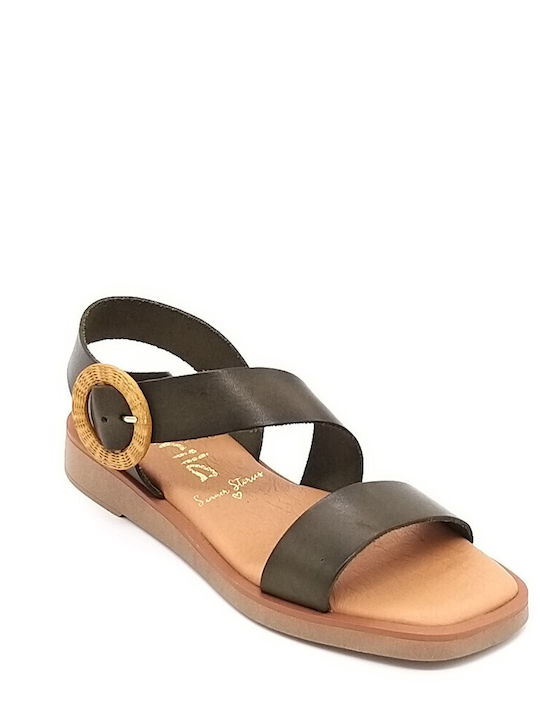 Marila Footwear Leather Women's Flat Sandals in Color