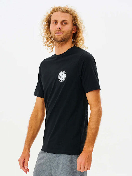 Rip Curl Icons Surf Bărbați Mâneci scurte Tricou de protecție solară Negru