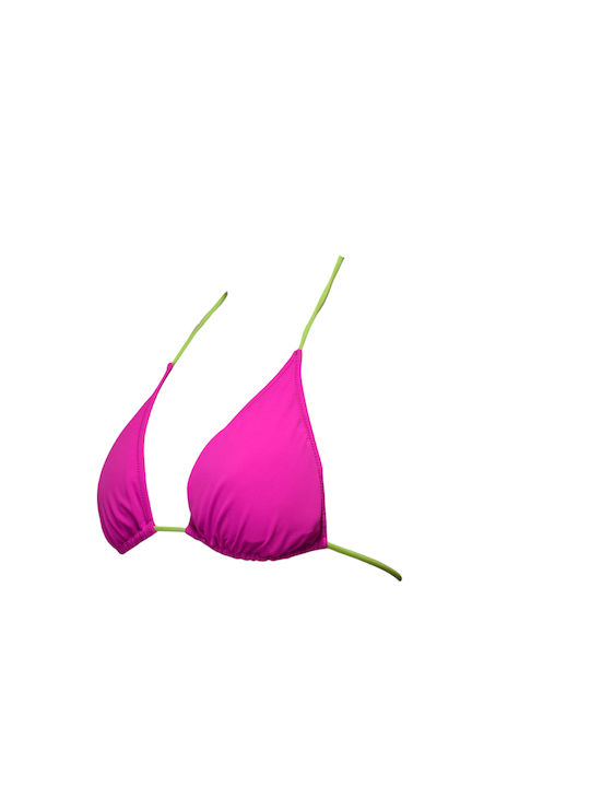 Bikini Set Triangle Top & Slip Bottom with Laces with Adjustable Straps Fuchsia