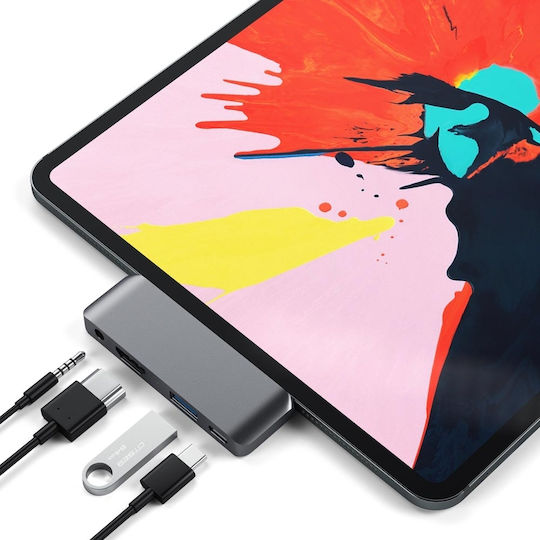 Satechi USB-C Docking Station με HDMI 4K PD Γκρι (ST-TCMPHM)