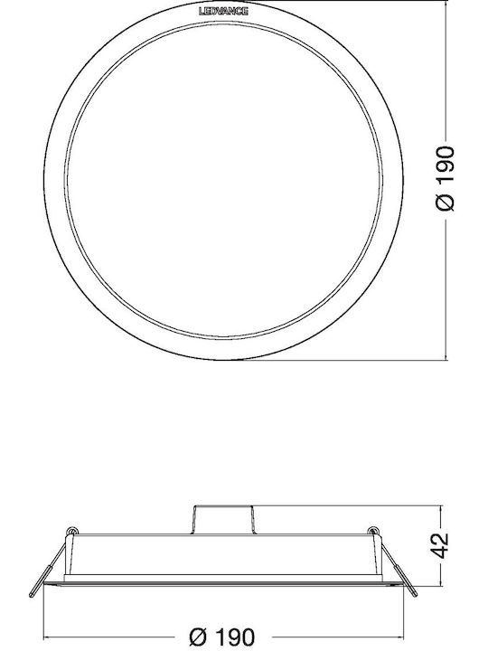 Ledvance Στρογγυλό Χωνευτό LED Panel 18W με Ψυχρό Λευκό Φως 6500K