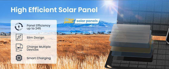 Flexsolar Αναδιπλούμενο Ηλιακό Panel Φορτιστής 10W με USB Output (Φορητών Συσκευών) (FLC-E2-050100-1)