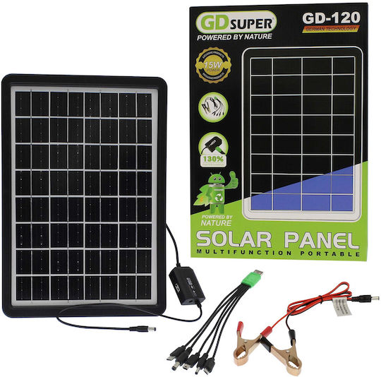 Gdsuper GDSuper GD-120 Αναδιπλούμενο Ηλιακό Panel Φορτιστής 15W με USB Output (Φορητών Συσκευών)