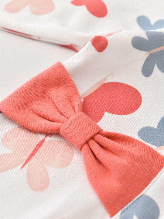 Biorganic Baby Bodysuit Long-Sleeved Coral