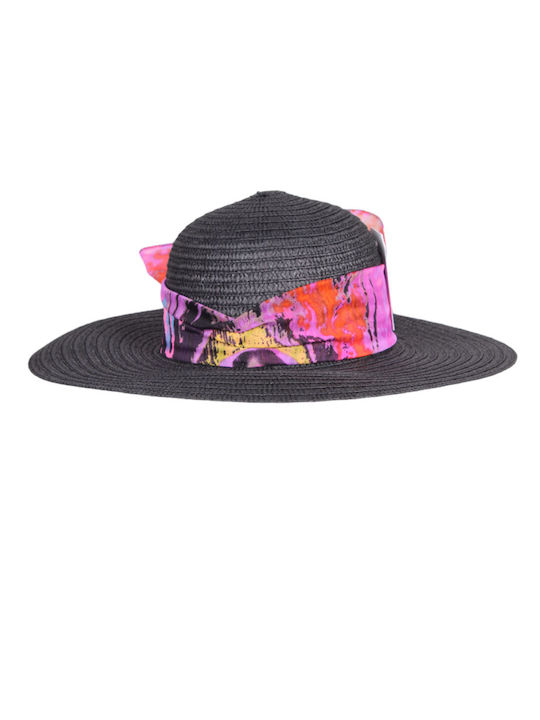 Stamion Γυναικείο Ψάθινο Καπέλο Μαύρο