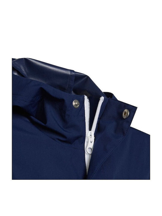 Entrada 22 Waterproof Kids Sports Short Windproof Jacket with Hood Navy Blue