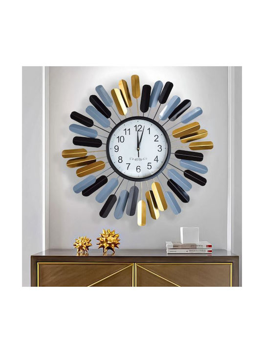 3D Silent Wall Clock Metallic Multicolour Ø60cm