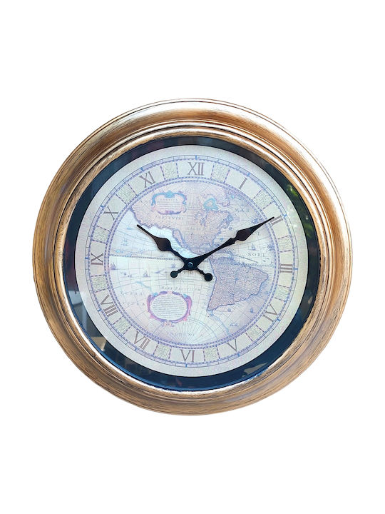 Antikes Wanduhr Kunststoff Bronze Ø40cm