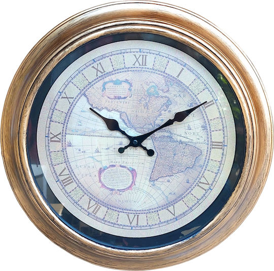 Antikes Wanduhr Kunststoff Bronze Ø40cm