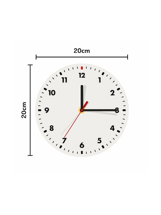 Wall Clock Wooden Red Ø19cm