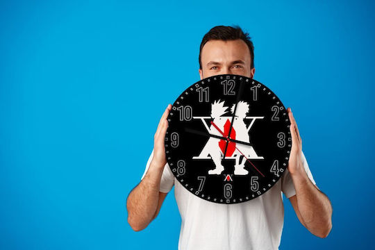 Koupakoupa Αθόρυβο Ρολόι Τοίχου Ξύλινο Μαύρο Ø30cm
