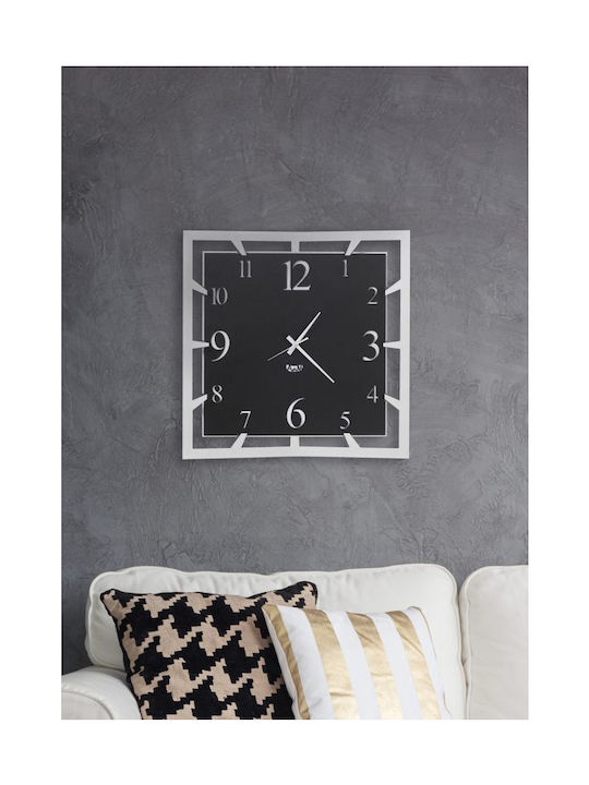 Arti E Mestieri 3D Wall Clock Metallic Black 50x50cm