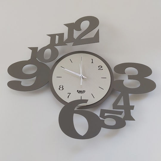 Arti E Mestieri 3D Wall Clock Metallic Gray Ø40cm
