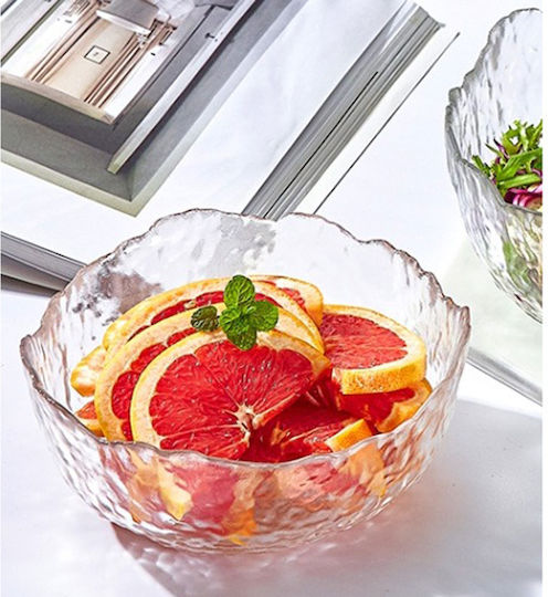 Keskor Servierschüssel Rund Glas Transparent mit Durchmesser 12.5cm