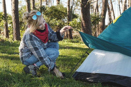 Bestway Summer Camping Igloo Tent Blue with Double Cloth for 4 People 310x240x130cm