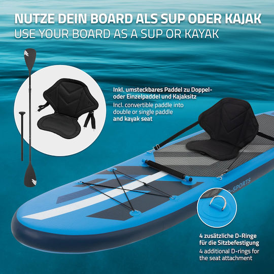 EDC Stand Up Дъска SUP с Дължина 3.2m Син