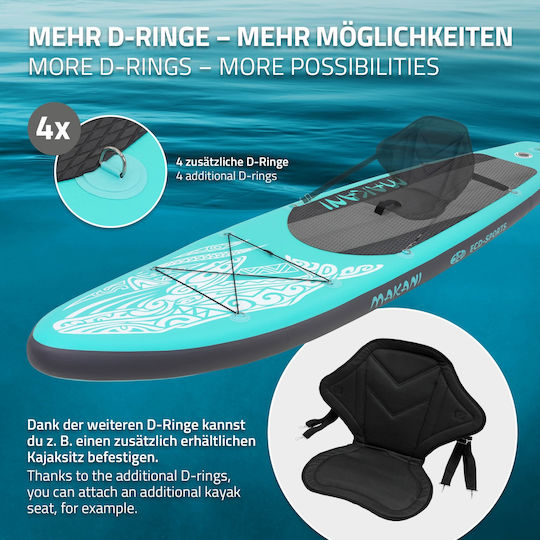 EDC Makani Дъска SUP с Дължина 3.2m Тюркоазен