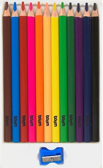 Boom Set de creioane colorate cu vârf gros 12buc Pachet de 1 ambalaje