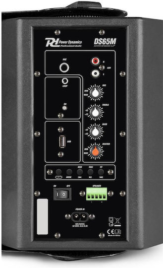 Power Dynamics DS65MB Αυτοενισχυόμενα Επιτοίχια Ηχεία 60W με Bluetooth (Ζεύγος) 22x30x24εκ. Μαύρα