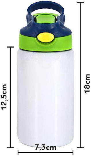 Koupakoupa Kids Water Bottle Minecraft Stainless Steel with Straw Green 350ml
