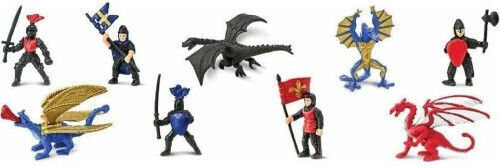 Safari Ltd Miniature Toy Knights And Dragons 2 for 3+ Years Old (Various Designs/Assortments of Designs) 1pc