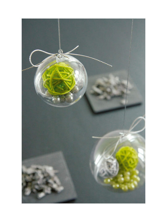 Διάφανο Christmas Plastic Ball Ornament Transparent 3x3cm 20pcs