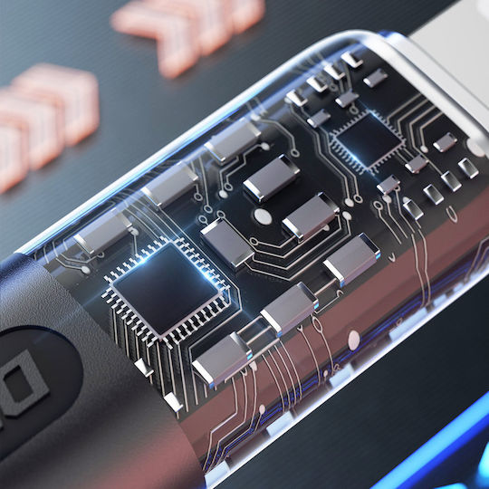Dudao L22X Braided USB to Lightning / Type-C / micro USB Cable Μαύρο 1m