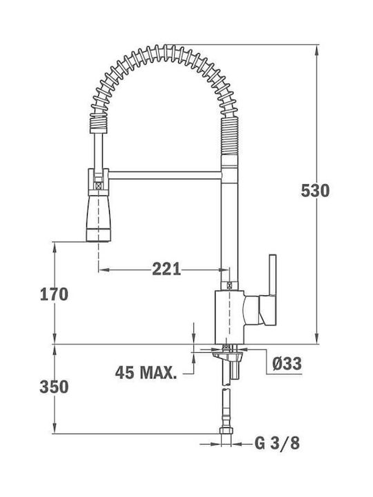 Teka Ark 999 Robinete de chiuvetă Baterie de Bucătărie Bancă cu Spirală Neagră Teka Ark 999 Robinete de chiuvetă Baterie de Bucătărie Bancă cu Spirală Neagră