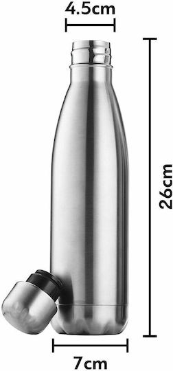 Koupakoupa Recyclable Bottle Thermos Stainless Steel BPA Free 500ml Silver