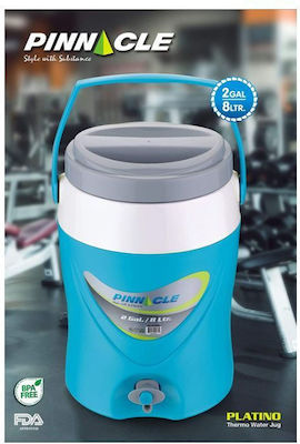 Pinnacle Platino Container with Faucet Thermos Plastic Blue 8lt with Handle
