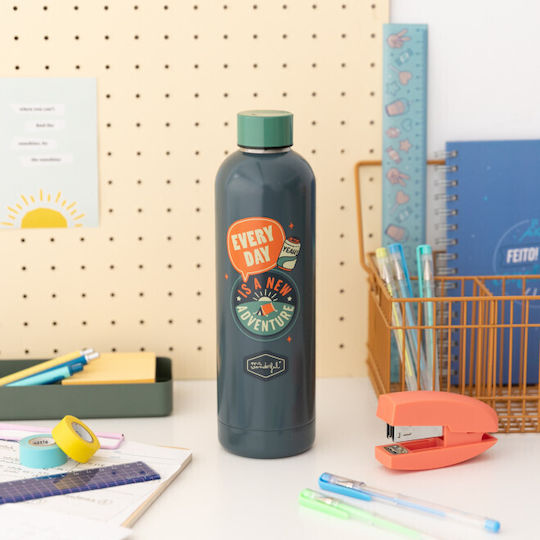 Mr. Wonderful day Μπουκάλι Θερμός Ανοξείδωτο 750ml Μπλε