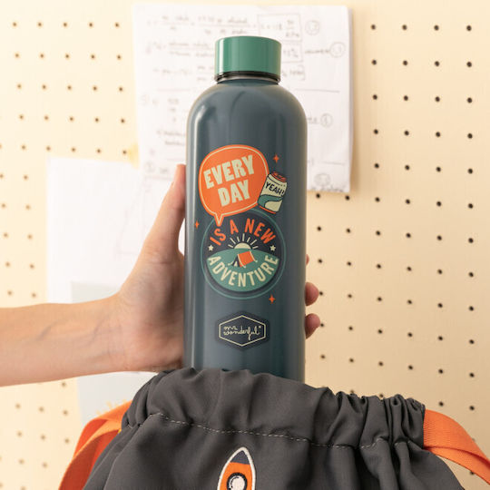 Mr. Wonderful day Μπουκάλι Θερμός Ανοξείδωτο 750ml Μπλε