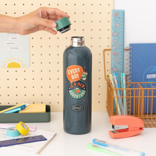 Mr. Wonderful day Μπουκάλι Θερμός Ανοξείδωτο 750ml Μπλε