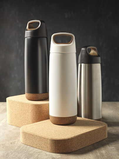 Pf Concept Μπουκάλι Θερμός Ανοξείδωτο 600ml Λευκό
