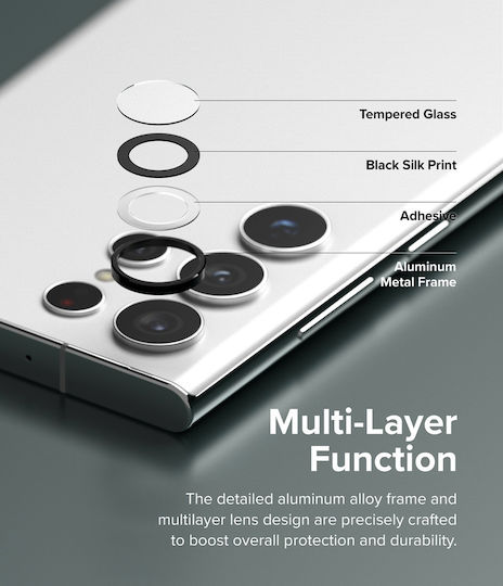 Ringke Frame Προστασία Κάμερας Tempered Glass Μαύρο για το Galaxy A34