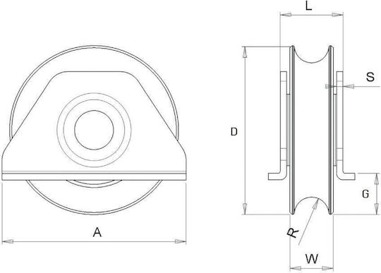 Delta Ioannidis Rollen mit Ständer mit Lagern Metallisch 60mm 36.1046
