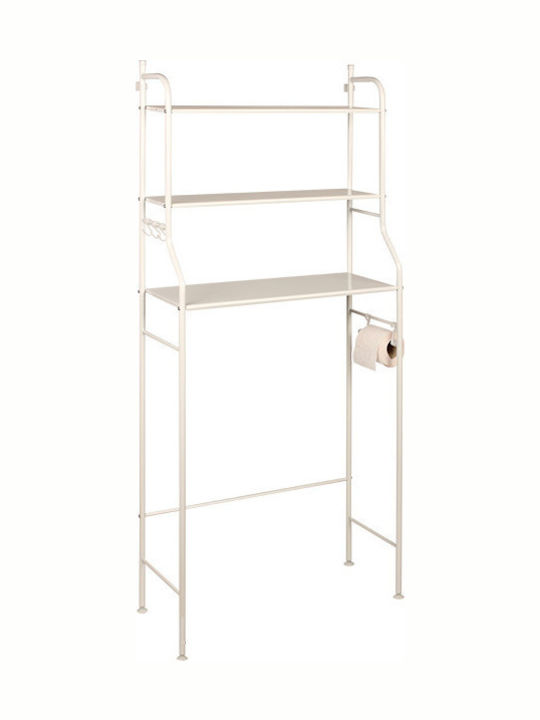 Keskor Floor Bathroom Shelf Metallic with 3 Shelves 62x25x154cm