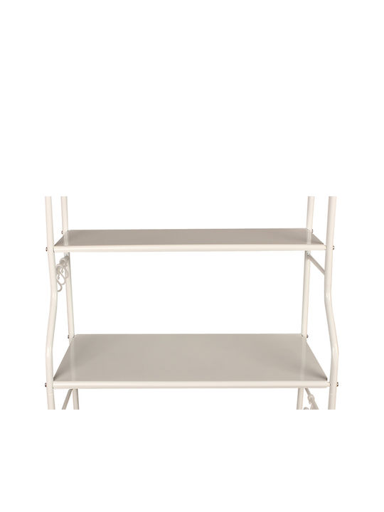 Keskor Boden Badezimmerregal Metallisch mit 3 Regalböden 65x25x154cm Weiß
